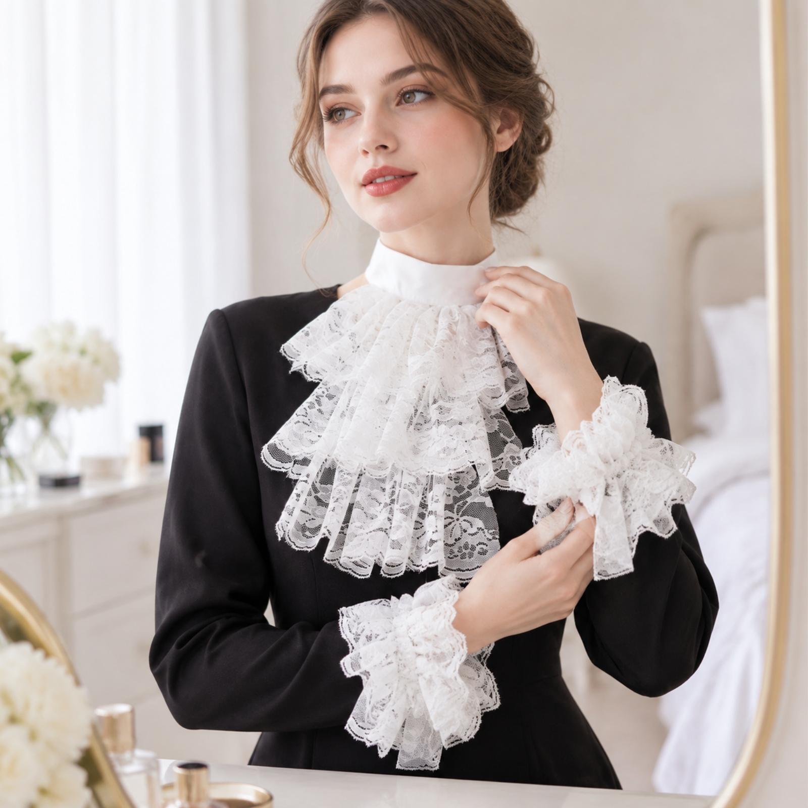 Matcha - Women Lace Collar Gloves with Matching