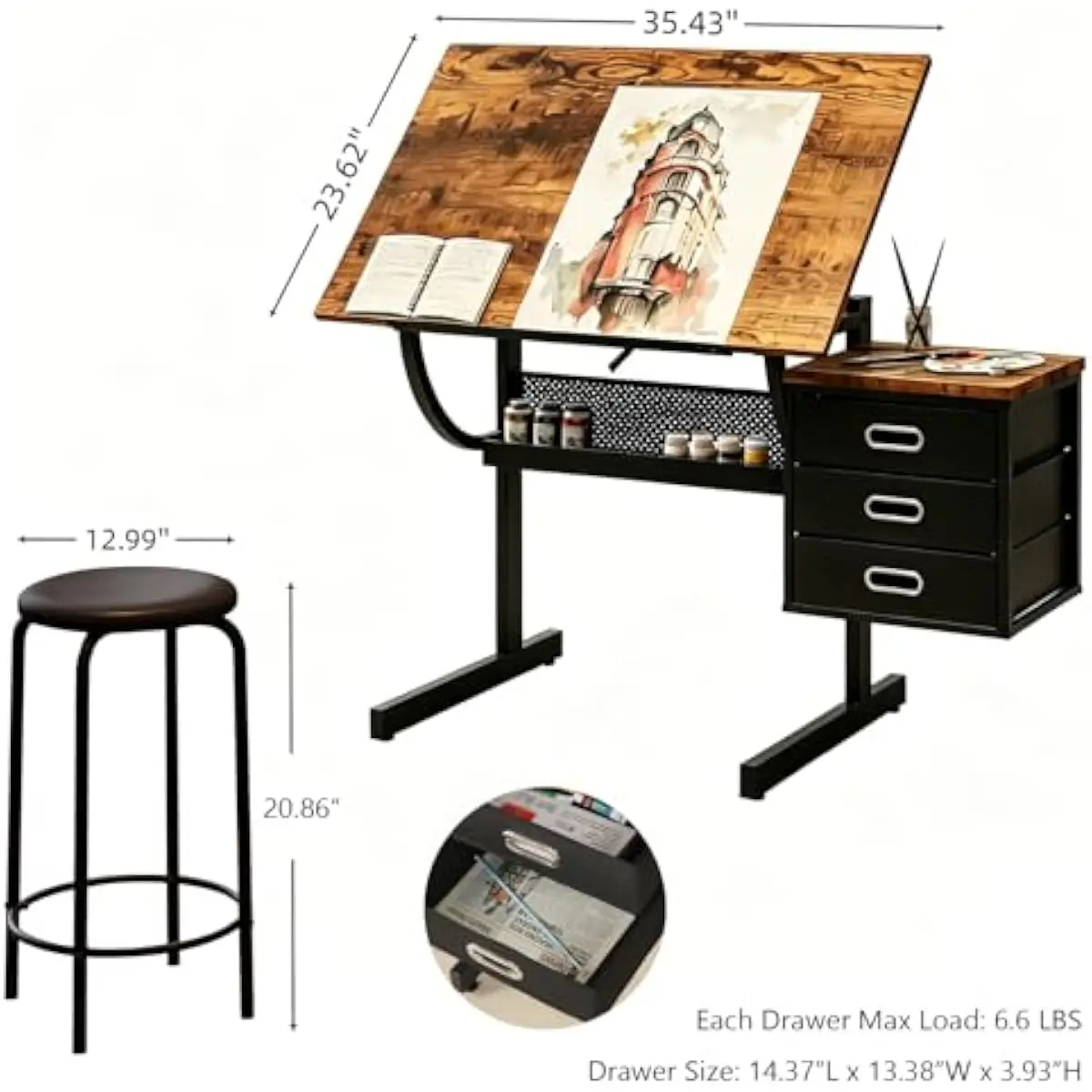 Drafting Desk with Adjustable  - Matcha review and price