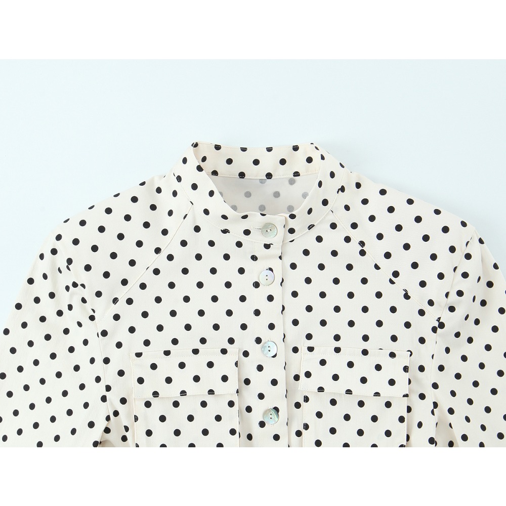 Elegant Chic Fitted Polka Dot  - Matcha review and price