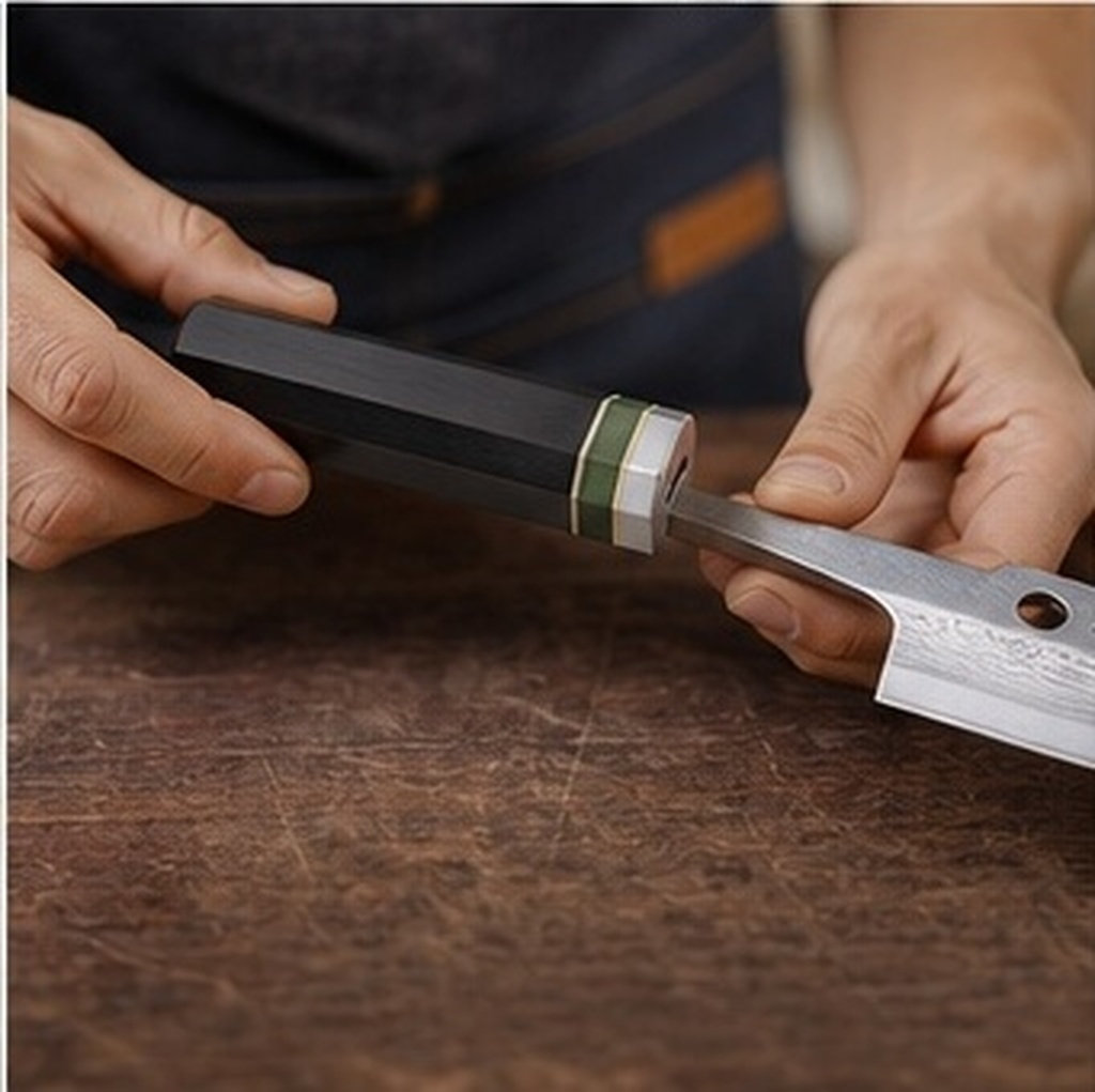 Octagonal Ebony Wood Kitchen K - Japanese Knife review and price