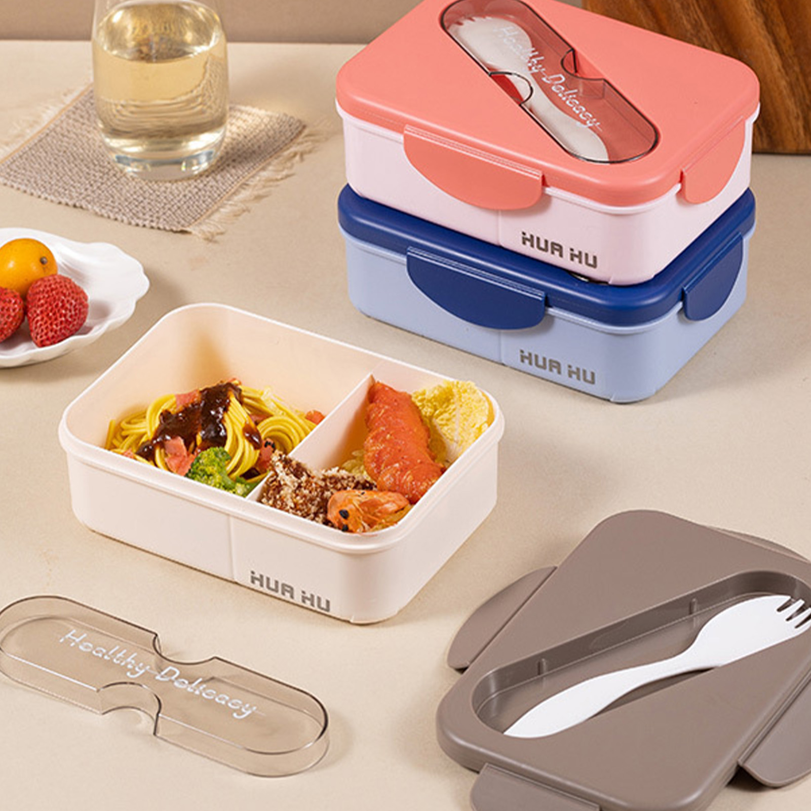 Student Lunch Box With Fork Pl - Bento Box review and price